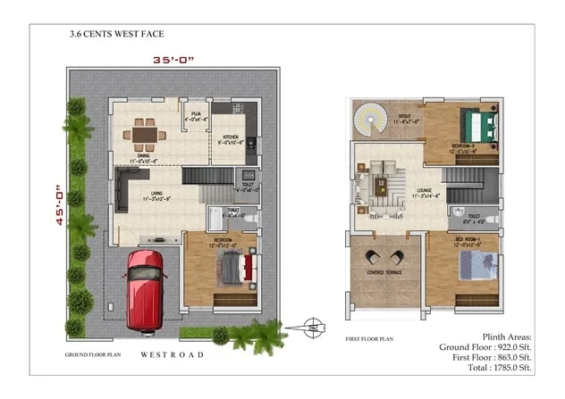 West Facing Floor Plan